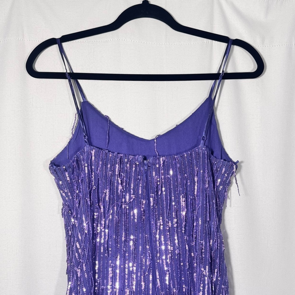 NWT Mi Ami x Francesca’s Purple Sequin Fringe Mini Dress - Picture 6 of 7